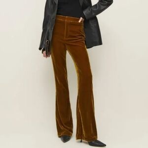 Reformation NWT Sora Velvet Pant in Copper